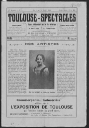 Toulouse-Spectacles : Organe Hebdomadaire de la Vie Artistique. (A001, N0005).