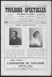 Toulouse-Spectacles : Organe Hebdomadaire de la Vie Artistique. (A001, N0016).