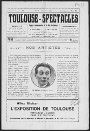 Toulouse-Spectacles : Organe Hebdomadaire de la Vie Artistique. (A001, N0012).