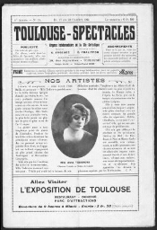 Toulouse-Spectacles : Organe Hebdomadaire de la Vie Artistique. (A001, N0031).
